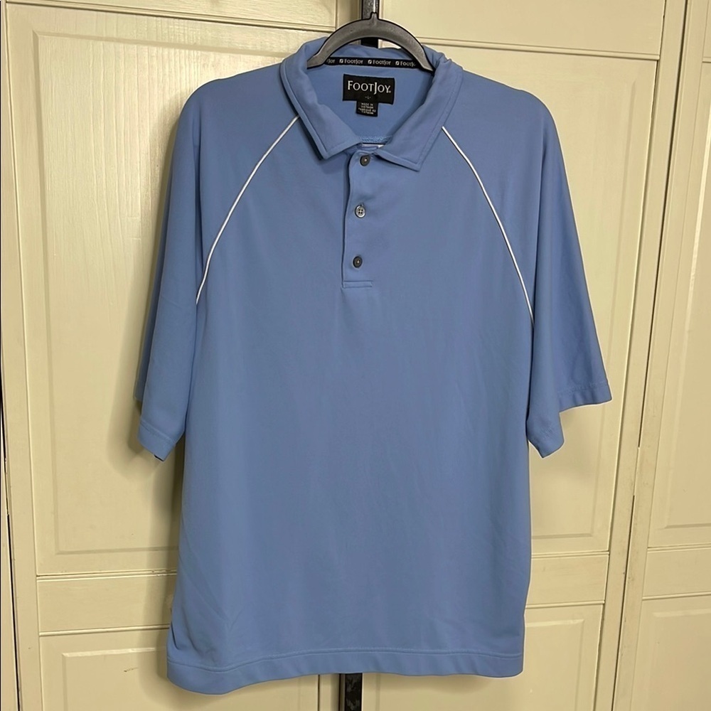 FootJoy FJ Men’s Blue Short Sleeve Golf Polo Shirt Polyester Size Large